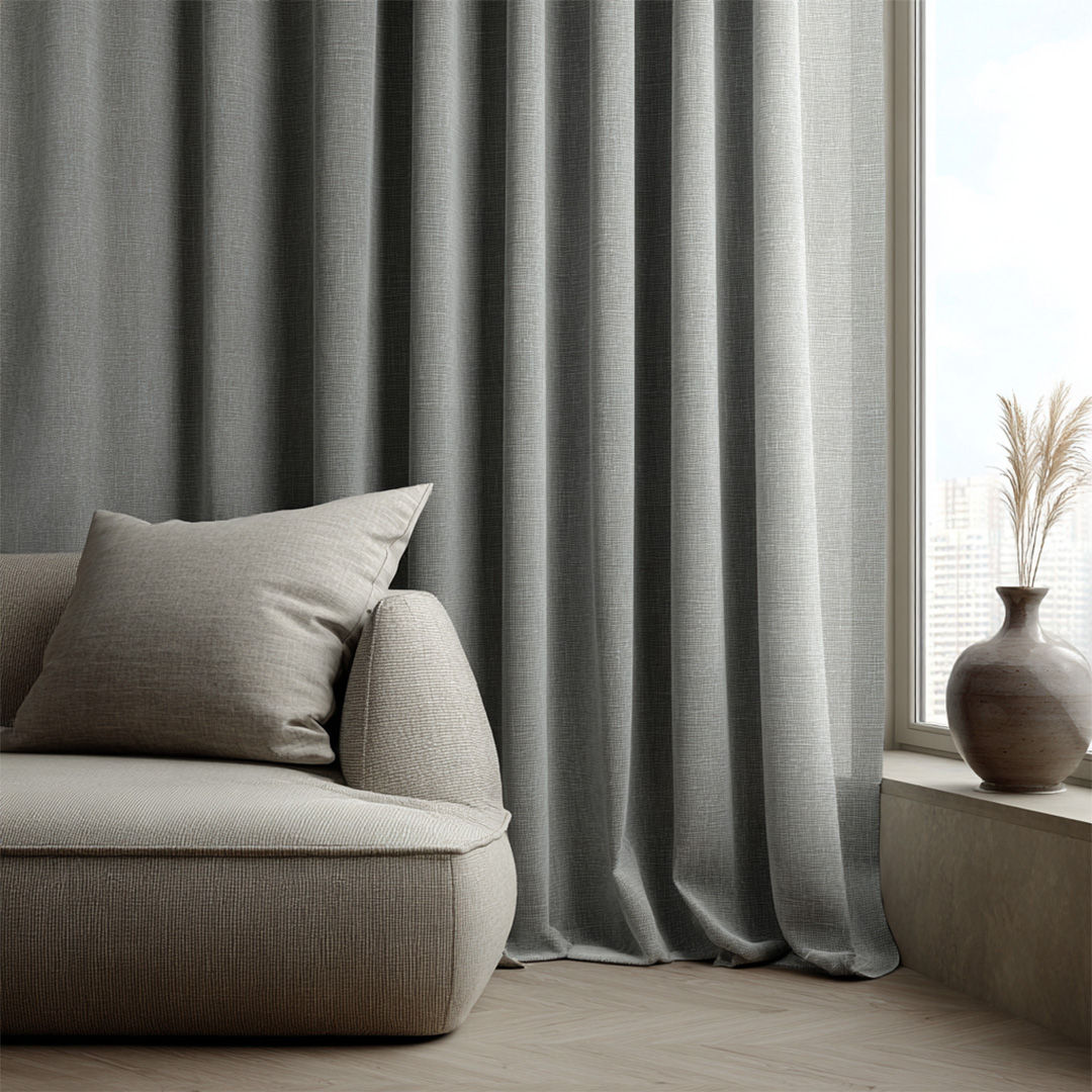Pilbara Blockout Ring Top Ready Made Curtain - Metal | Wattle & Bourke