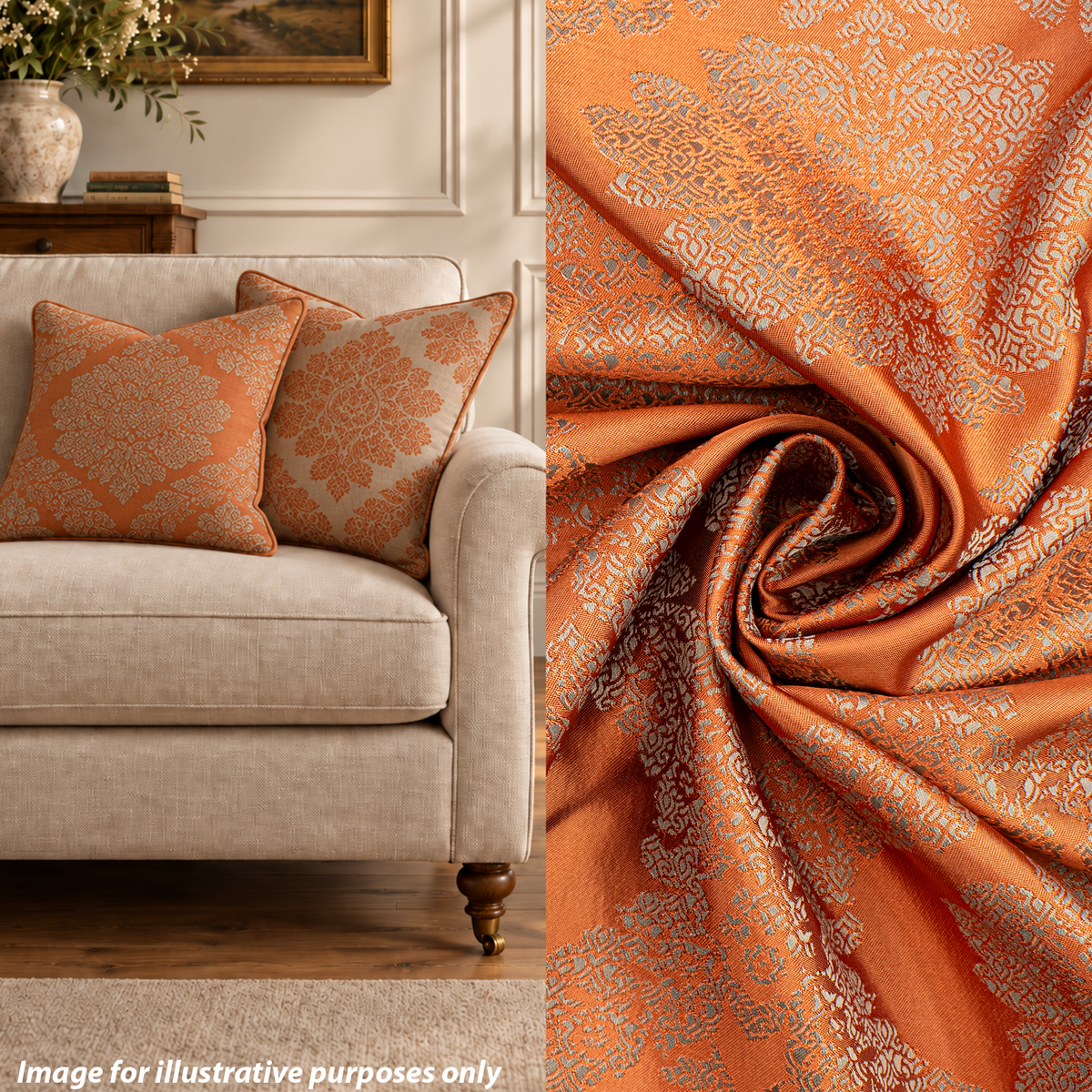 Reversible Floral Jacquard Brocade Suiting/Upholstery Fabric