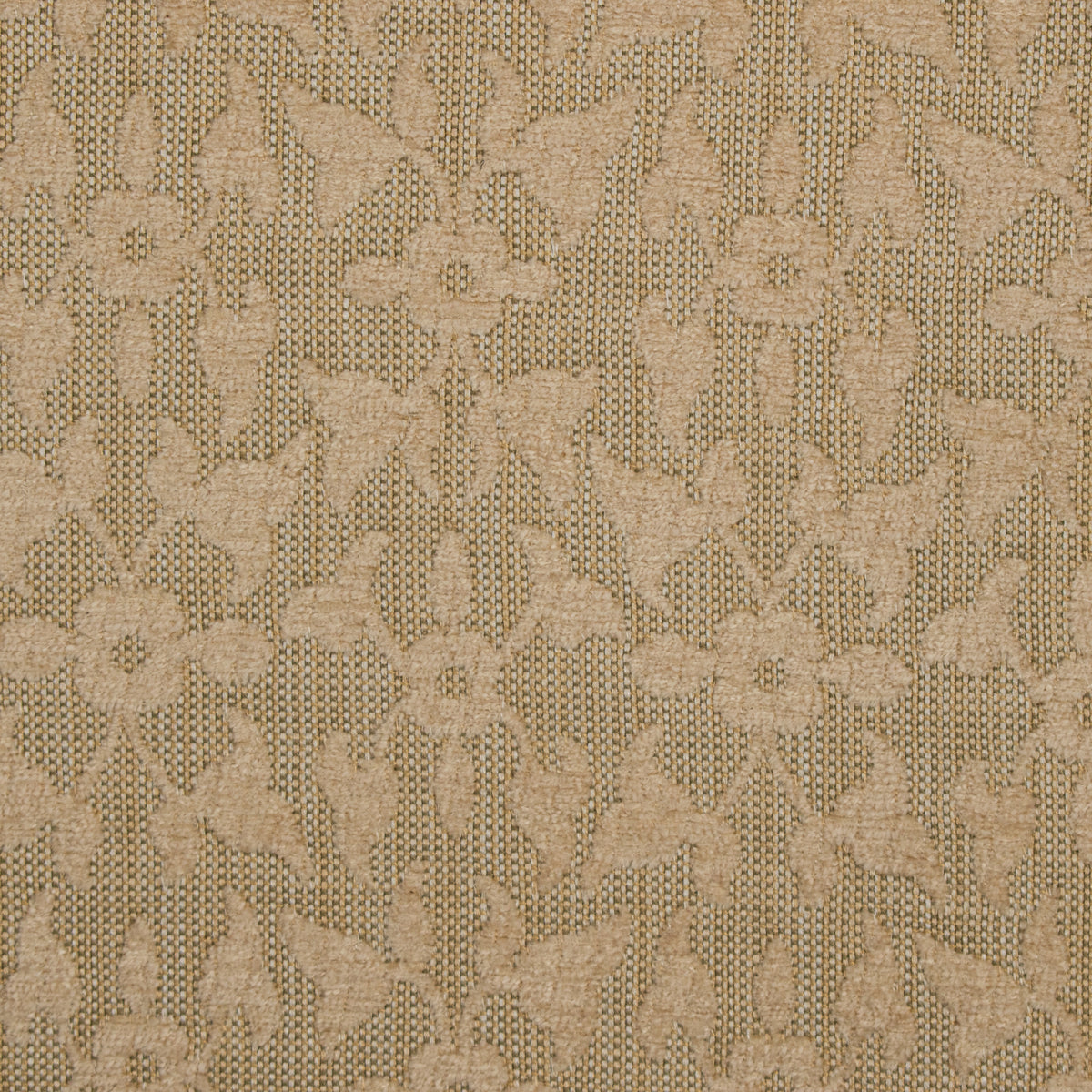 Ottoman Small Flower Chenille Upholstery/Curtaining Fabric in Cream