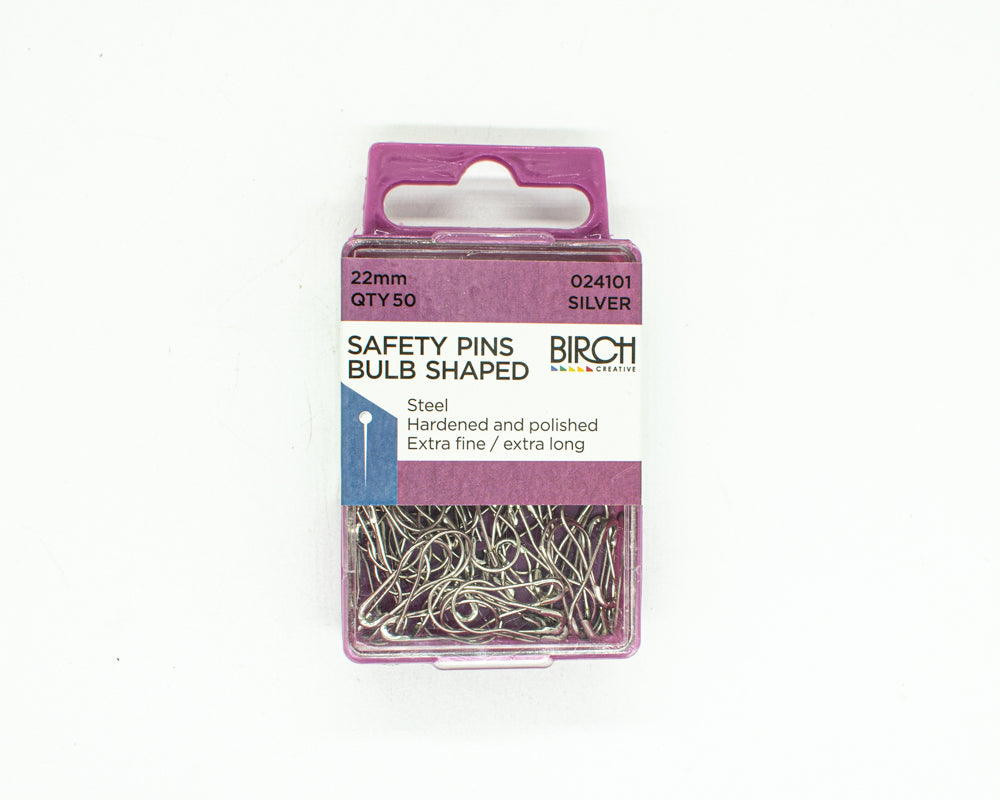 Birch Safety Pins Bulb Shaped 22mm