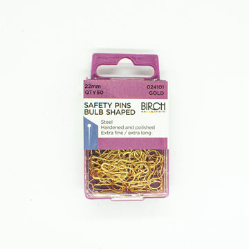 Birch Safety Pins Bulb Shaped 22mm