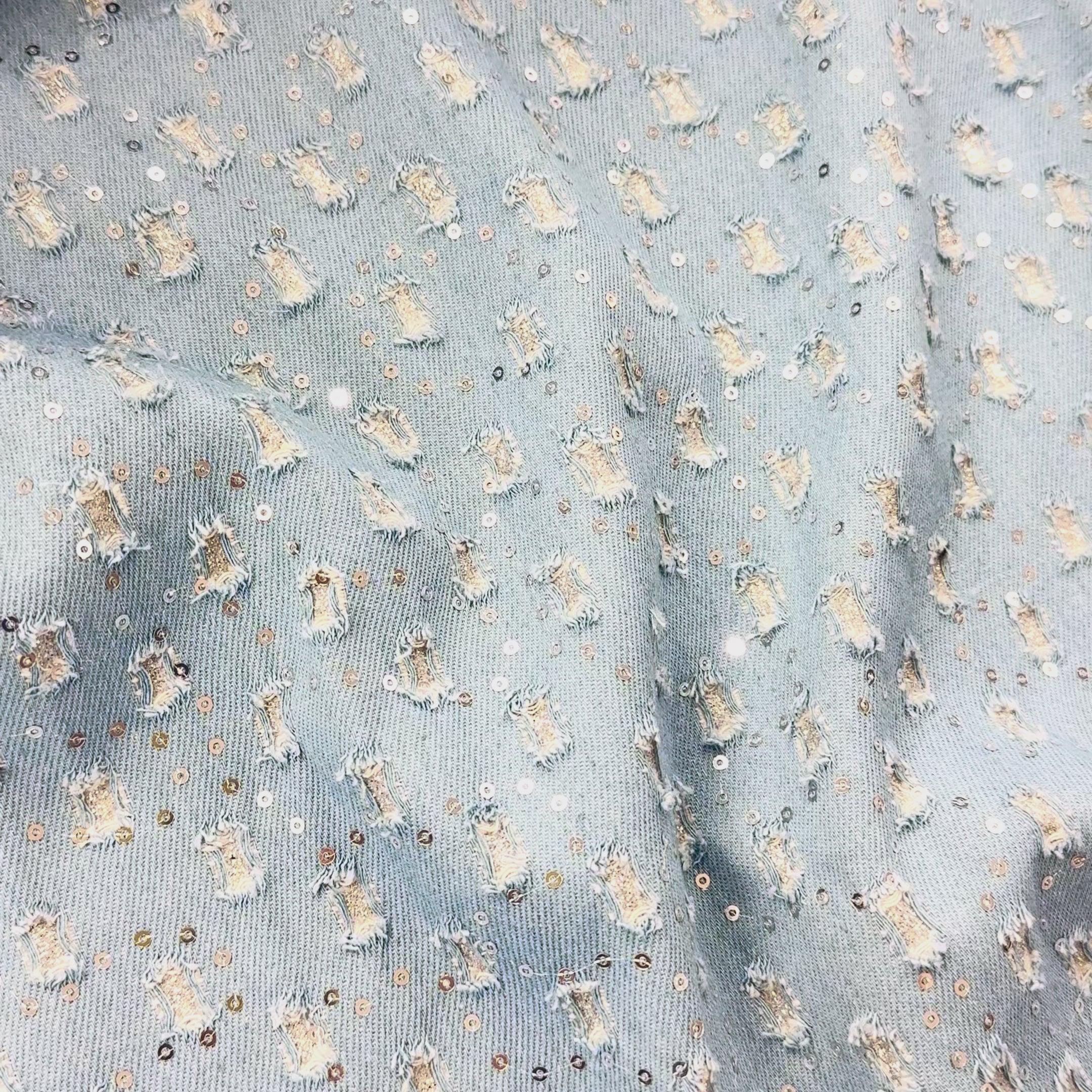 Glitter Cutout Sequin Denim