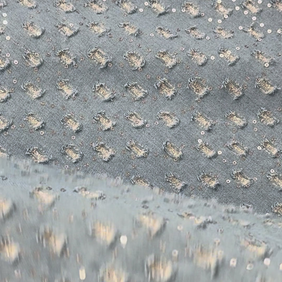 Glitter Cutout Sequin Denim