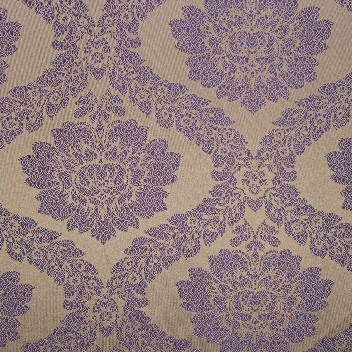 Reversible Floral Jacquard Brocade Suiting/Upholstery Fabric in Purple/Beige
