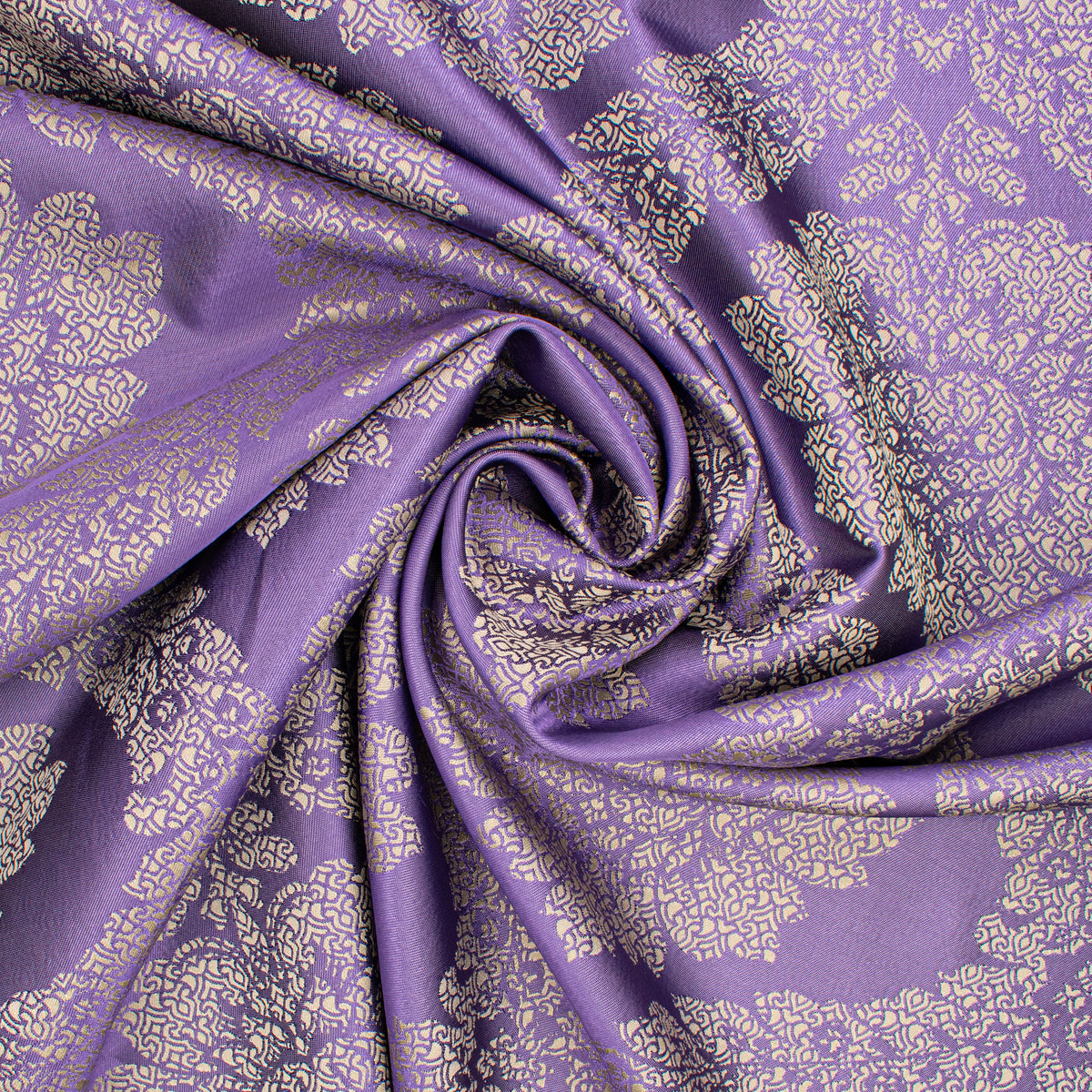 Reversible Floral Jacquard Brocade Suiting/Upholstery Fabric in Purple/Beige