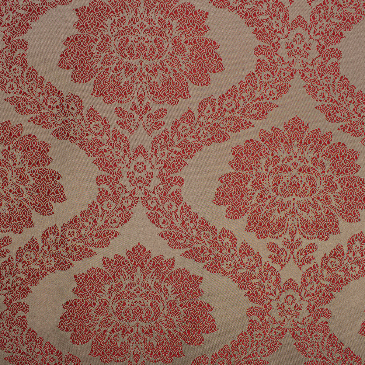 Reversible Floral Jacquard Brocade Suiting/Upholstery Fabric in Red/Cream