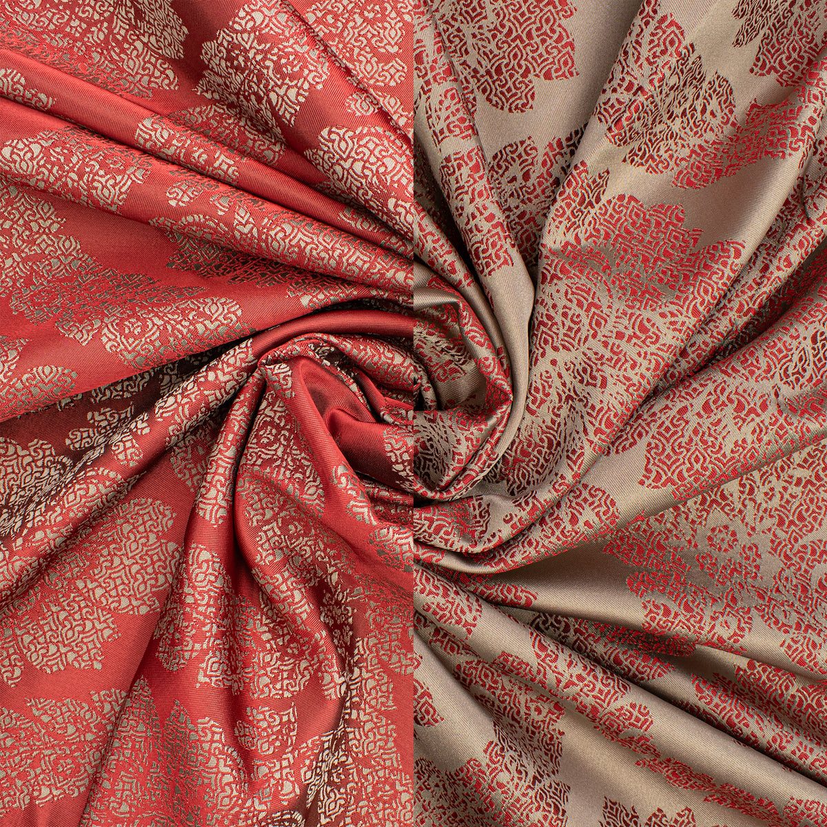 Reversible Floral Jacquard Brocade Suiting/Upholstery Fabric