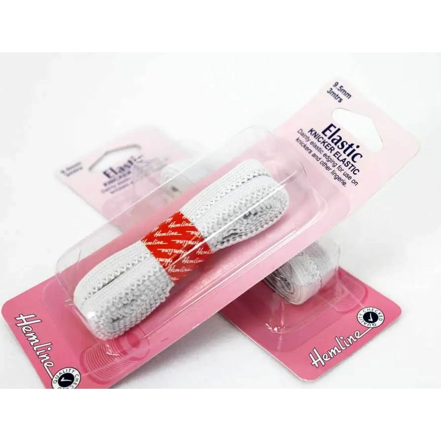 Hemline  Knicker Elastic - 9.5mm x 3m White