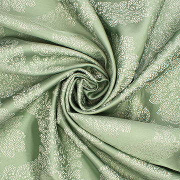 Reversible Floral Jacquard Brocade Suiting/Upholstery Fabric in Sage/Cream