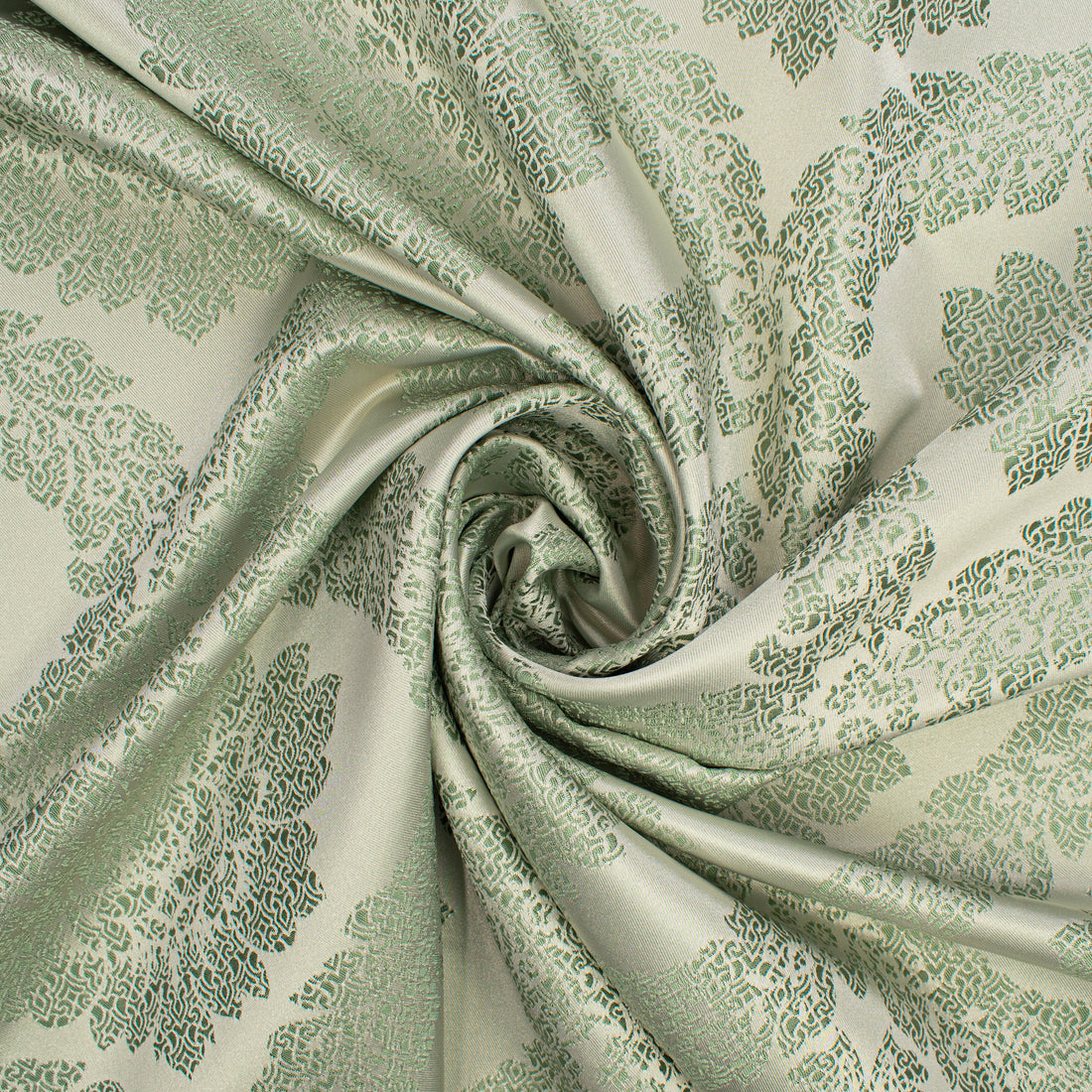 Reversible Floral Jacquard Brocade Suiting/Upholstery Fabric in Sage/Cream