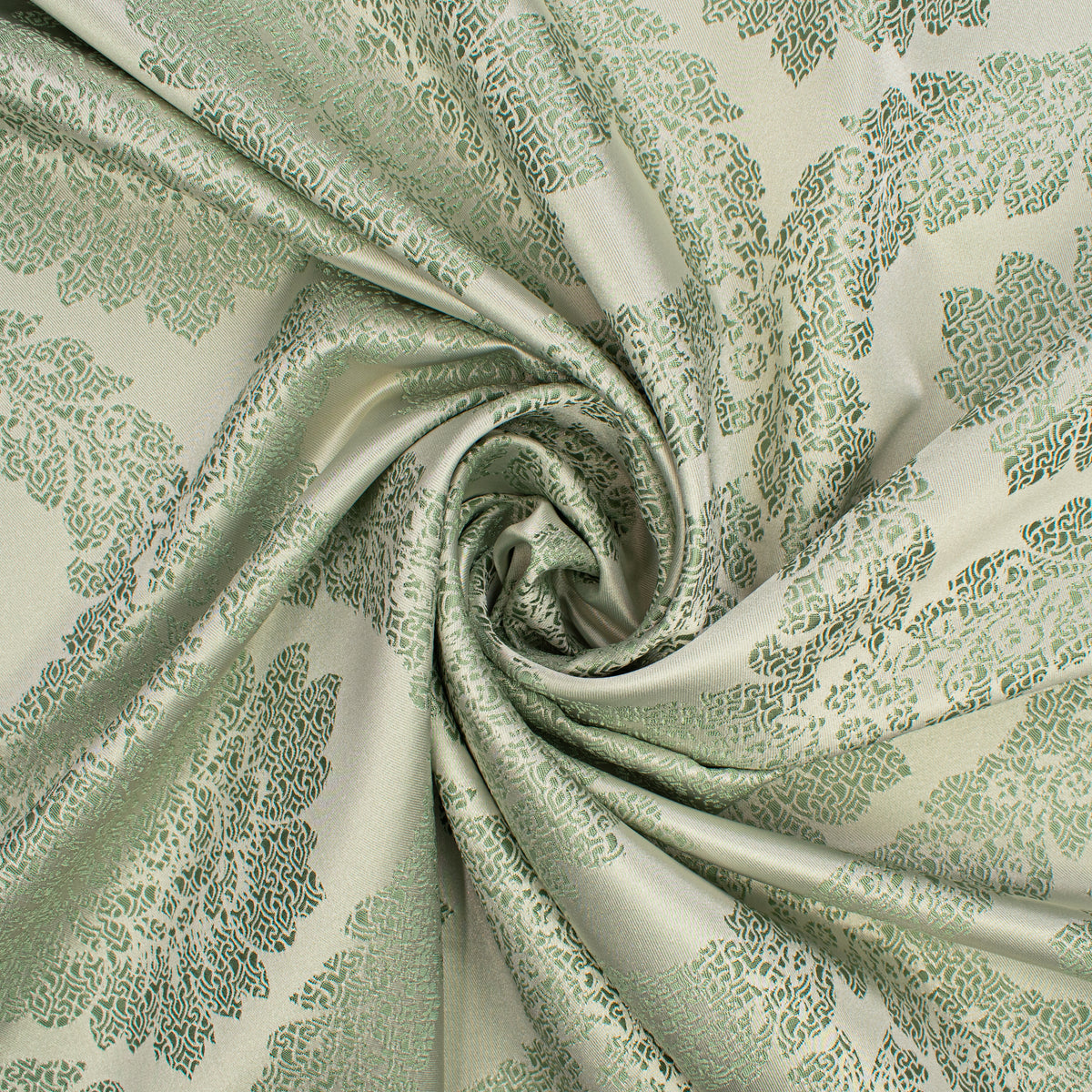 Reversible Floral Jacquard Brocade Suiting/Upholstery Fabric in Sage/Cream