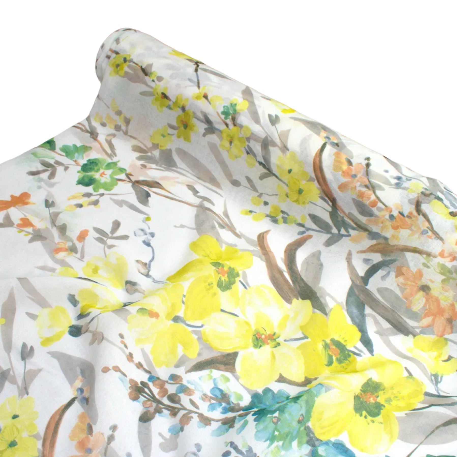 280CM Wide Spring Meadow Floral Printed Sheer Curtaining Fabric