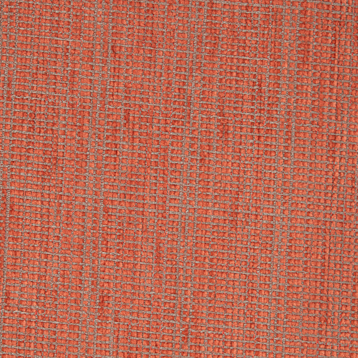 Textured Chenille Upholstery Fabric in Coral