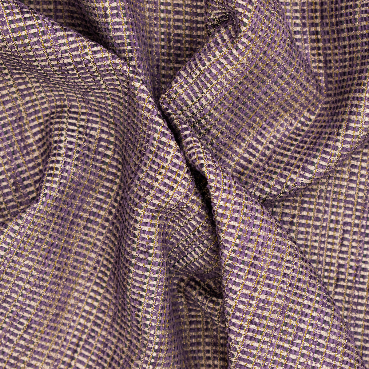 Textured Chenille Upholstery Fabric in Dark Purple
