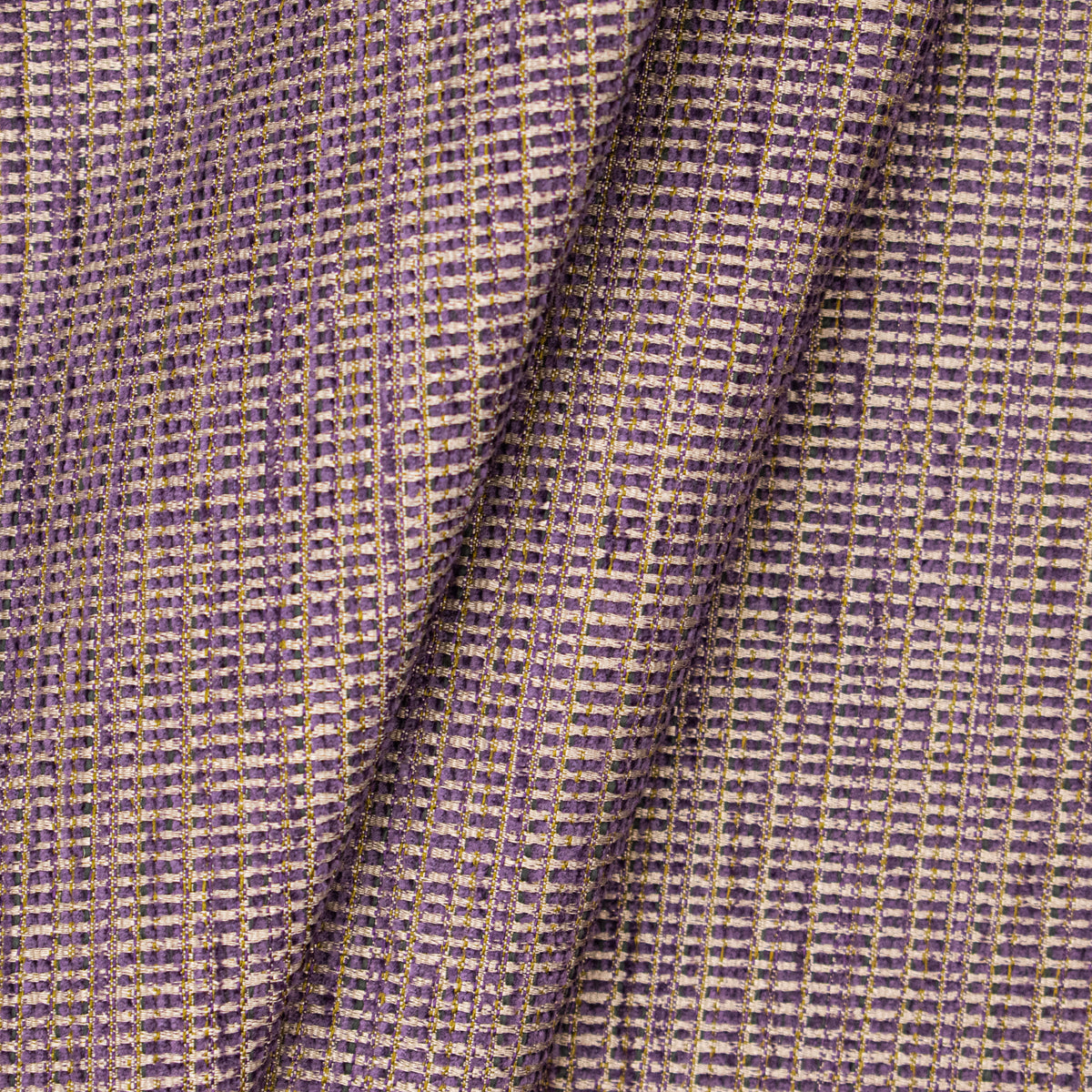 Textured Chenille Upholstery Fabric in Dark Purple