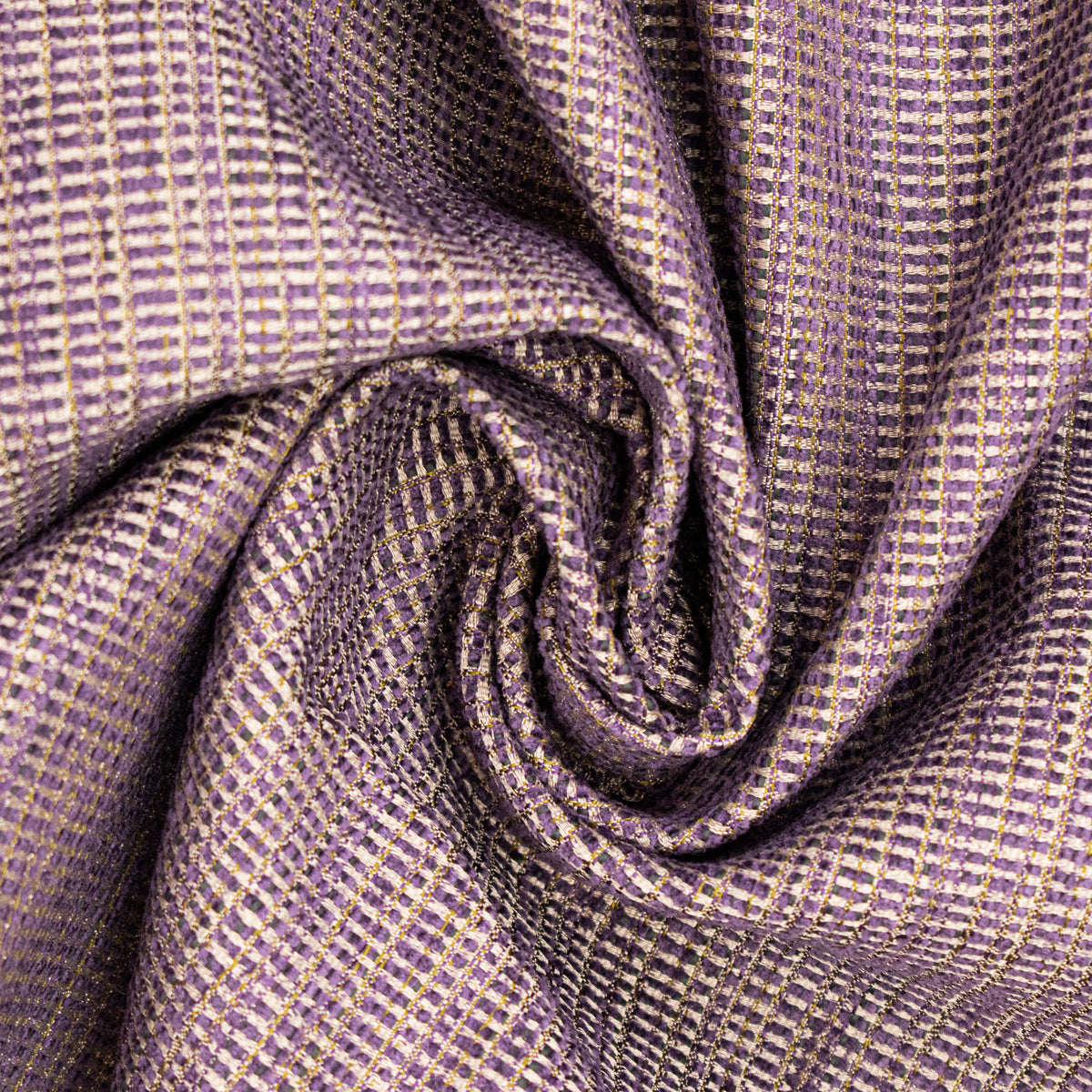 Textured Chenille Upholstery Fabric in Dark Purple