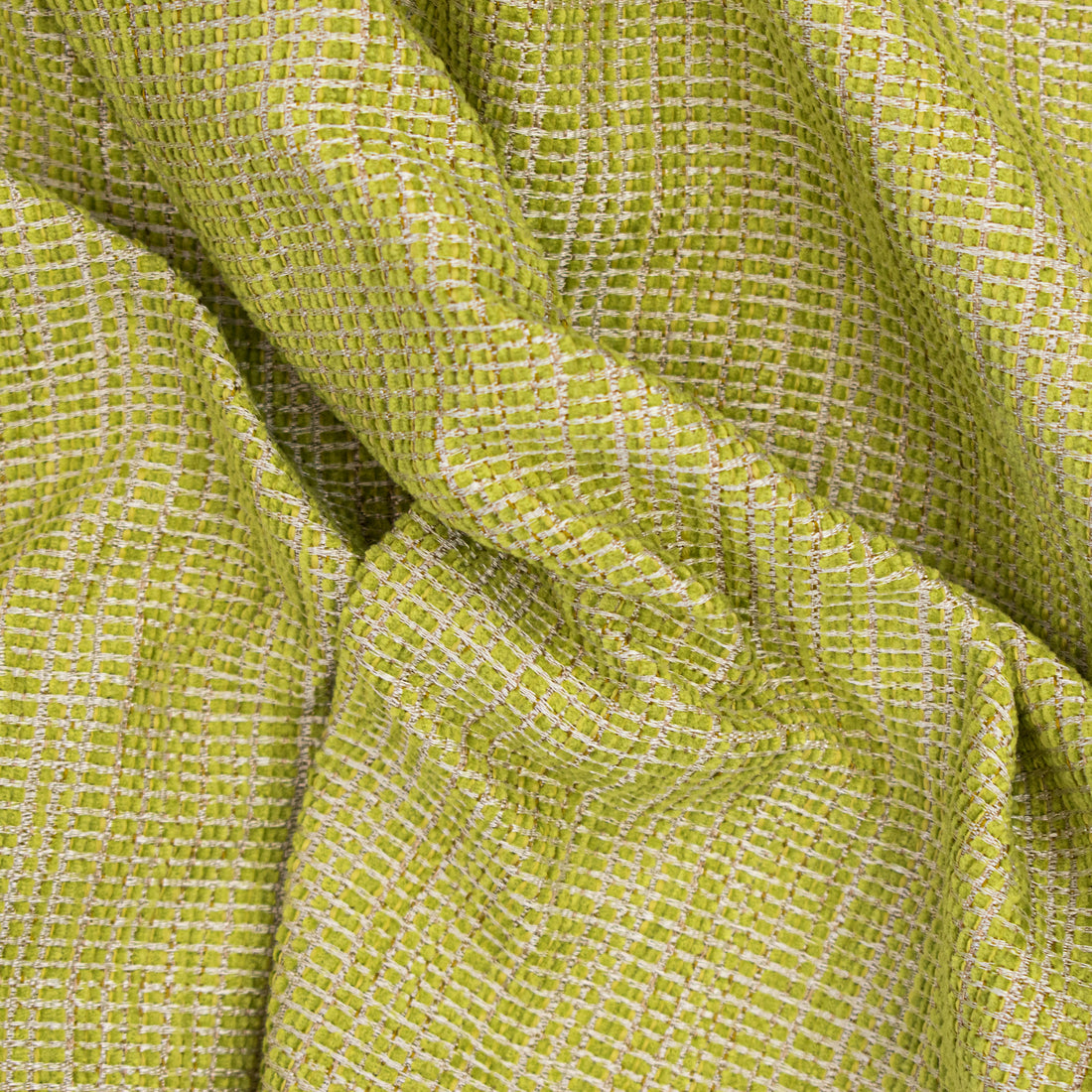 Textured Chenille Upholstery Fabric in Lime