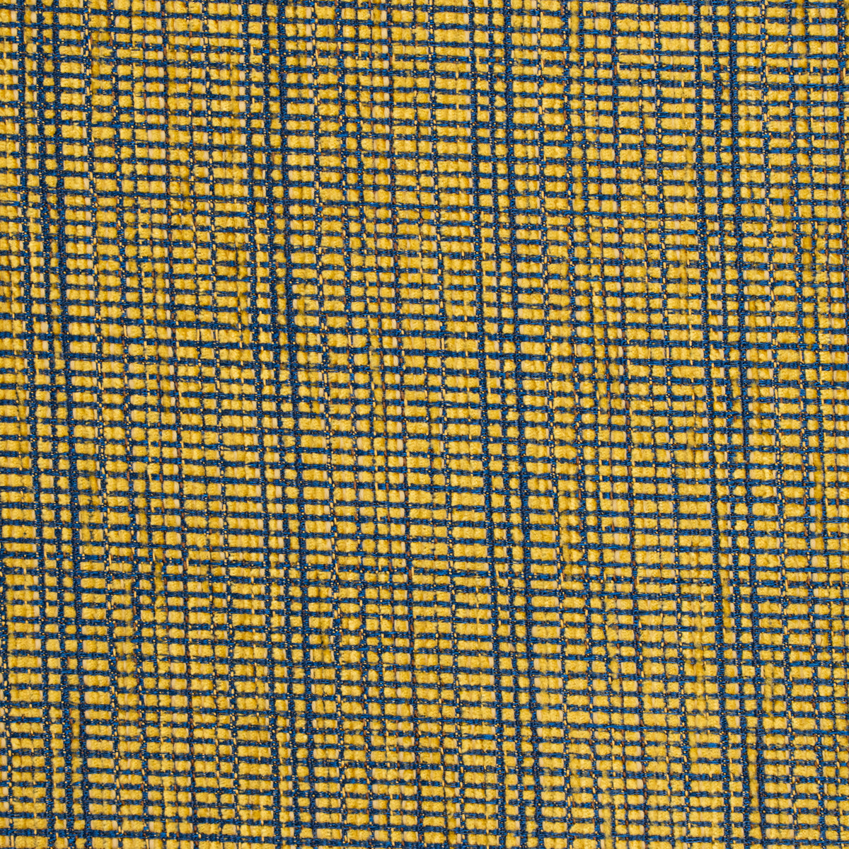 Textured Chenille Upholstery Fabric in Yellow/Blue