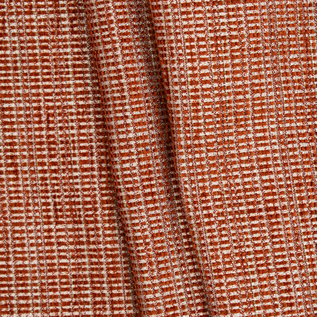 Textured Chenille Upholstery Fabric in Orange