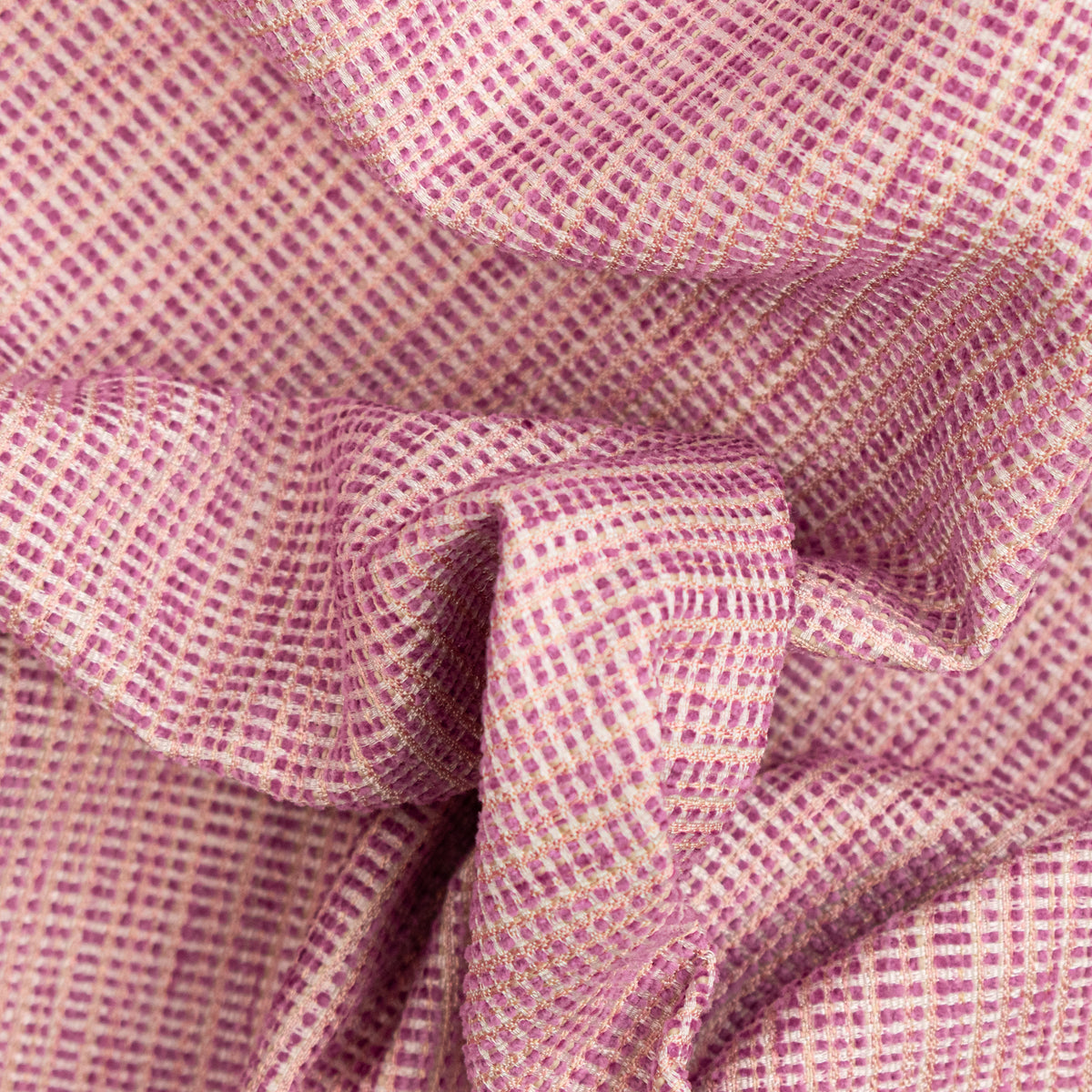 Textured Chenille Upholstery Fabric in Pink
