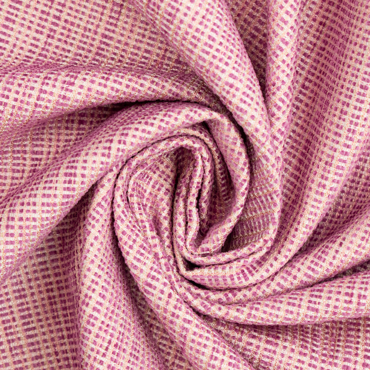 Textured Chenille Upholstery Fabric in Pink