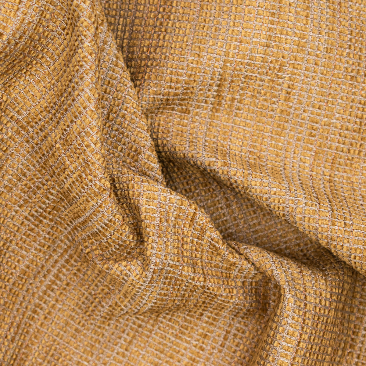 Textured Chenille Upholstery Fabric in Tan