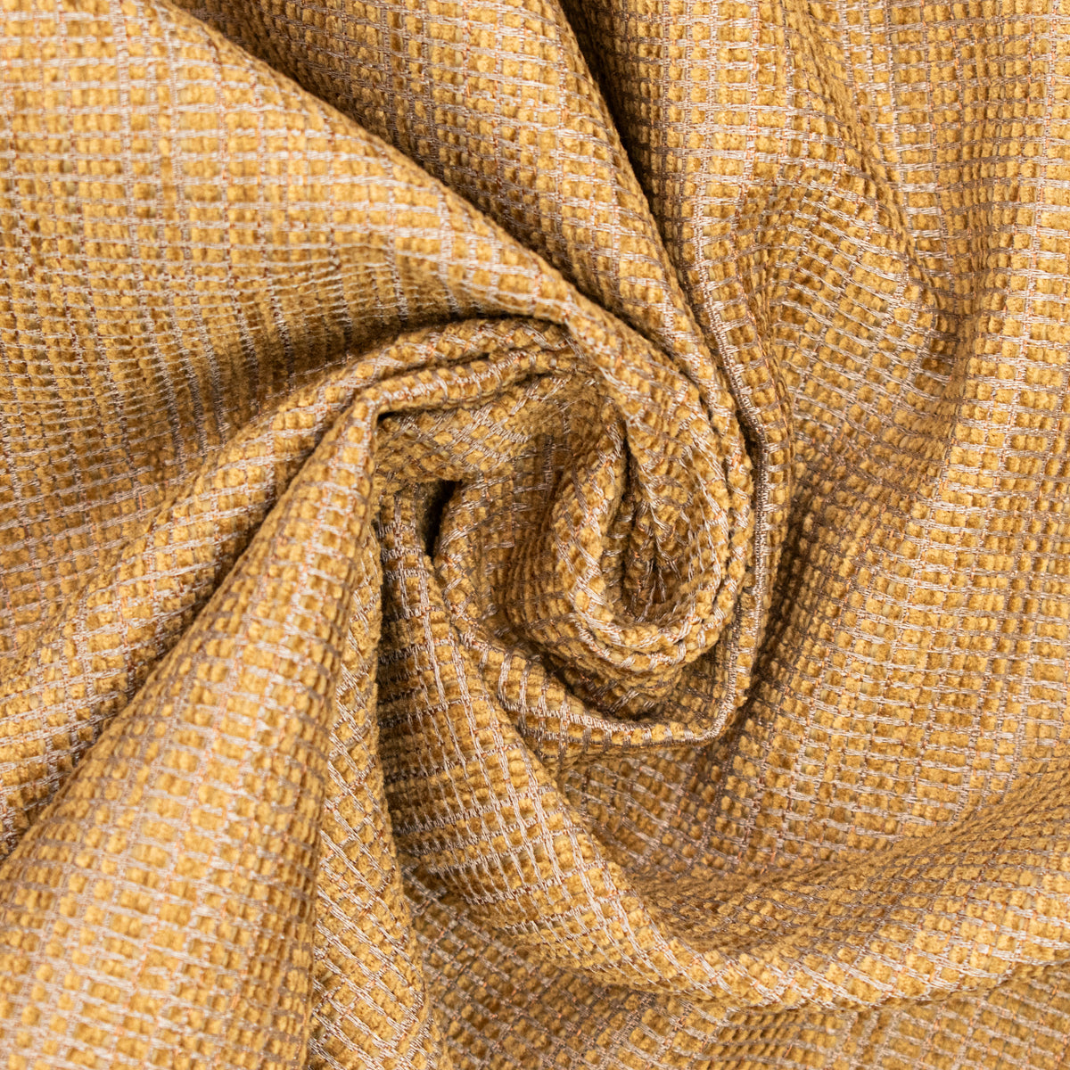 Textured Chenille Upholstery Fabric in Tan