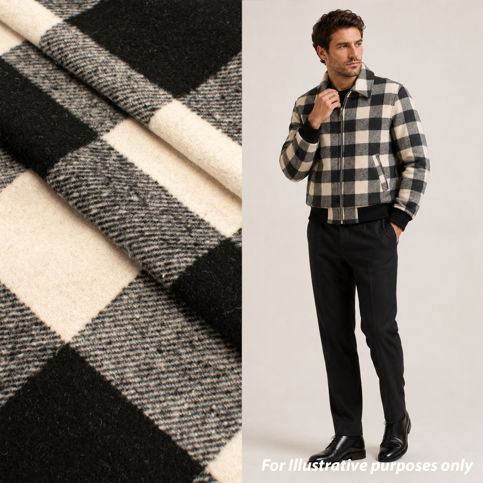Wool Melton Checks Design WM08