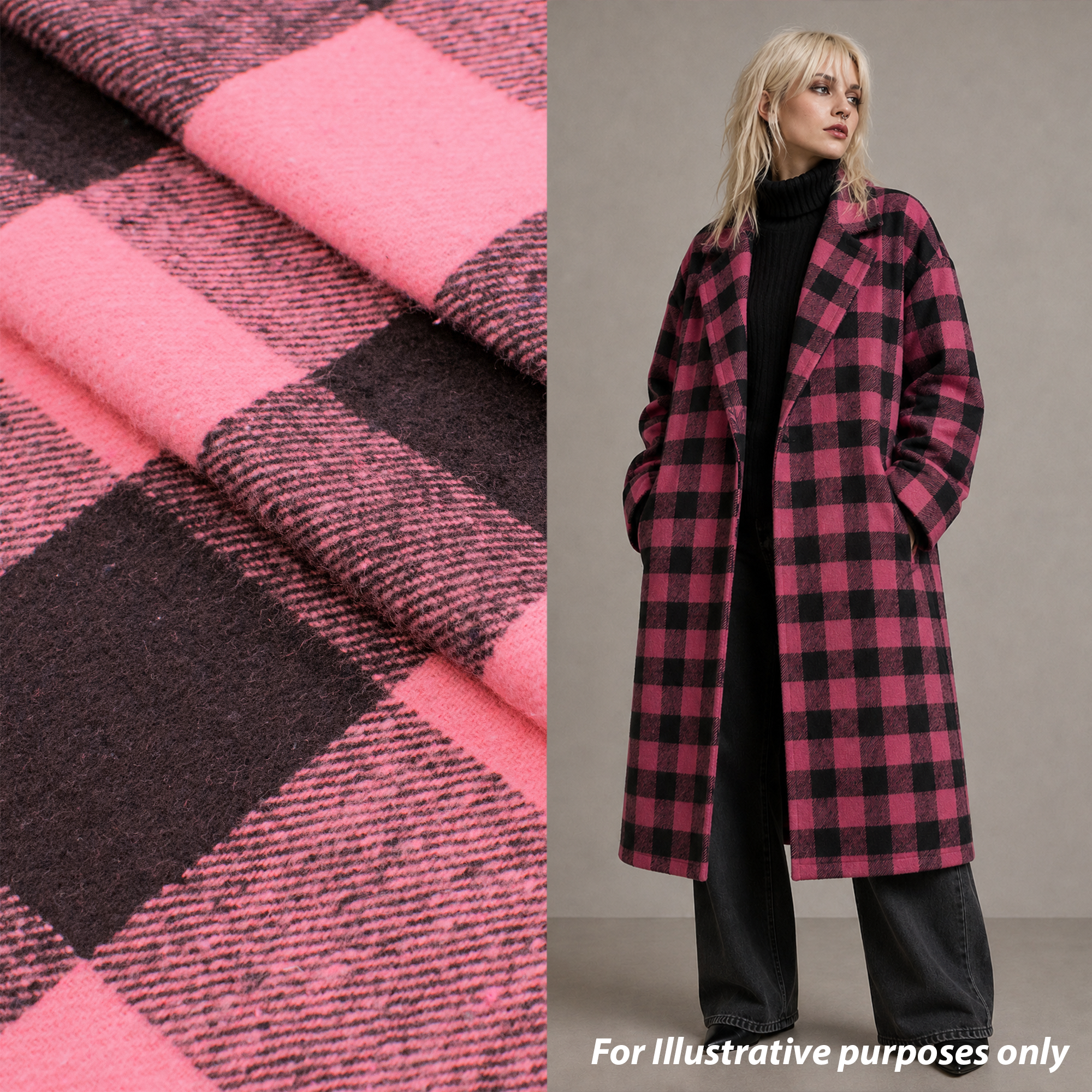 Wool Melton Checks Design WM17