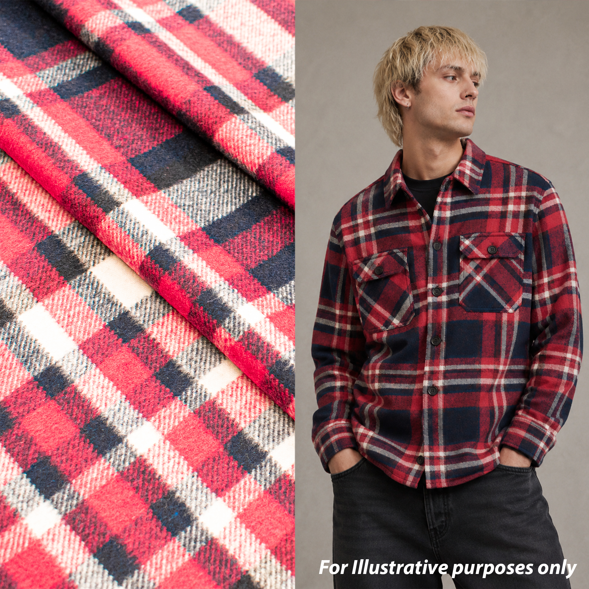 Wool Melton Checks Design WM52