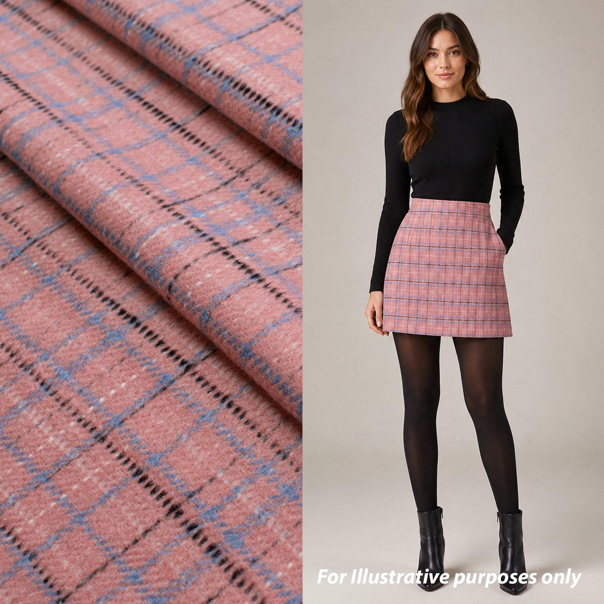 Wool Melton Checks Design WM59