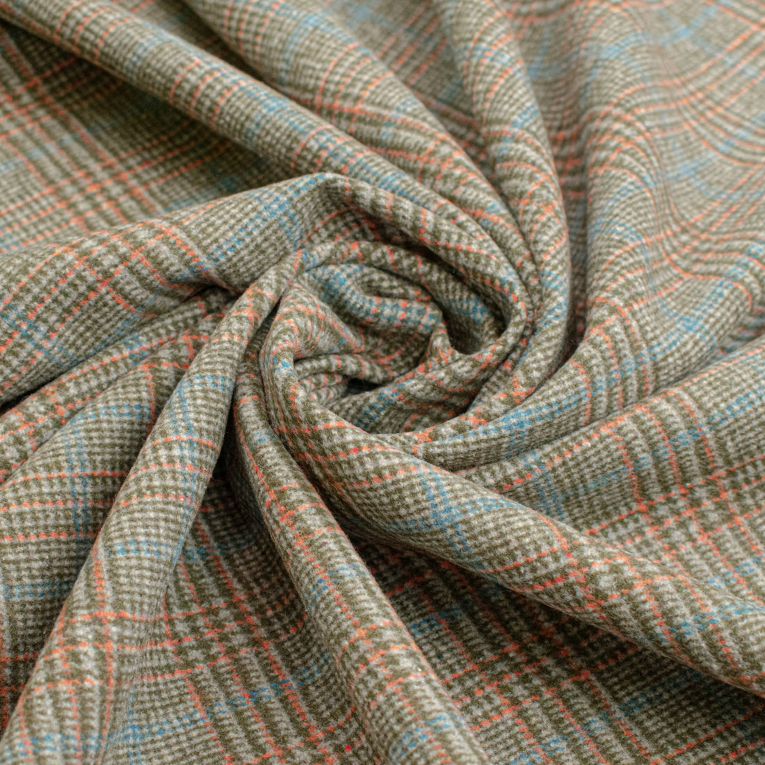 City Grey Prince of Wales Check Wool Blend Melton