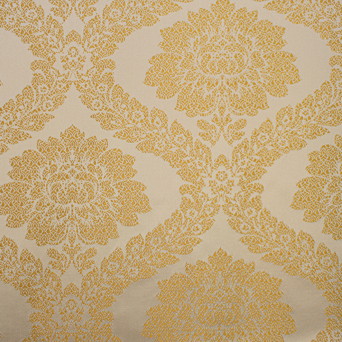 Reversible Floral Jacquard Brocade Suiting/Upholstery Fabric in Yellow/White