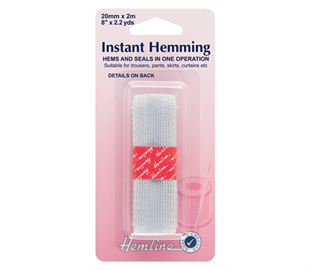 Hemline Instant Hemming Tape -2M X 20MM Grey