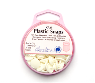 Hemline - Hangsell Kam Snap - 12.4MM X 25 - CREAM