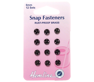 Hemline Snap/Fast - BLACK - 6MM