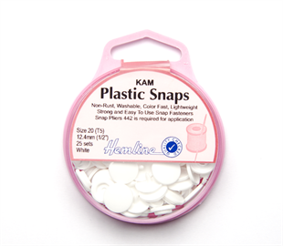 Hemline - Hangsell Kam Snap - 12.4MM X 25 - WHITE
