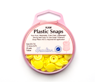 Hemline - Hangsell Kam Snap - 12.4MM X 25 - YELLOW