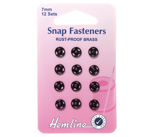 Hemline Snap/Fast - BLACK - 7MM