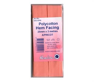 Hemline Polycotton Bias Hem Facing - APRICOT 25MM X 3M