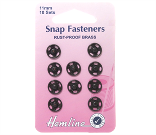 Hemline Snap/Fast - BLACK - 11MM