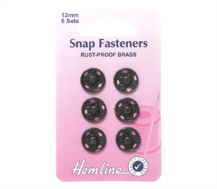 Hemline Snap/Fast - BLACK - 13MM