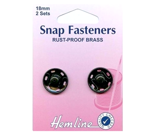 Hemline Snap/Fast - BLACK - 18MM