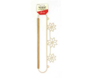 QUILT HANGER – 14IN WIRE WITH DOWEL – BEIGE – STAR PATCH