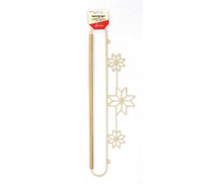 QUILT HANGER – 20IN WIRE WITH DOWEL – BEIGE – STAR PATCH