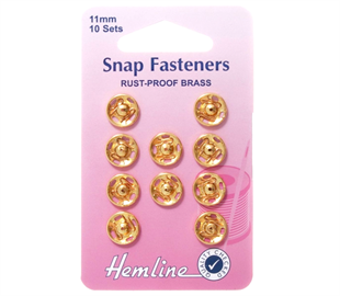 Hemline Snap/Fast - GOLD - 11MM