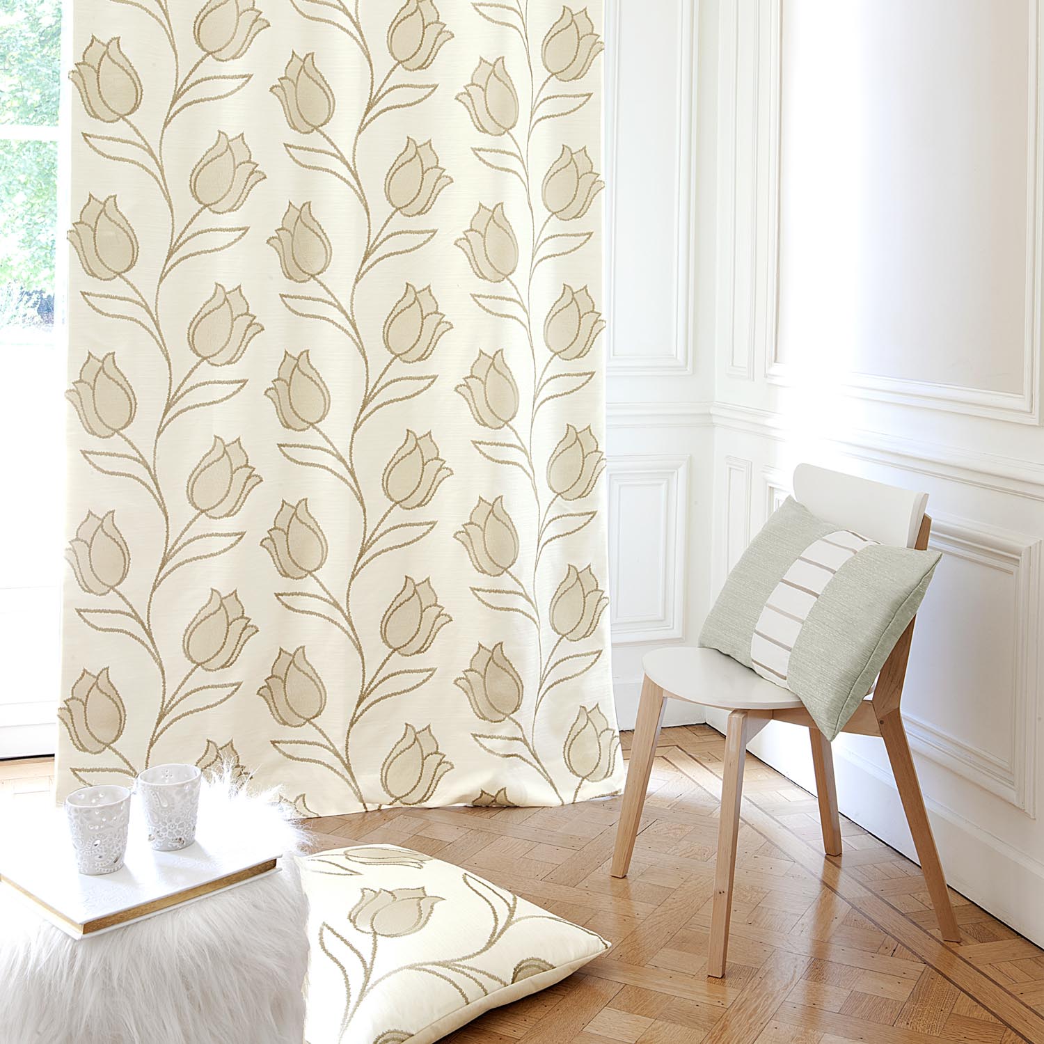 Montana by Zepel - Curtaining/Upholstery Floral Vines Embossed Jacquard
