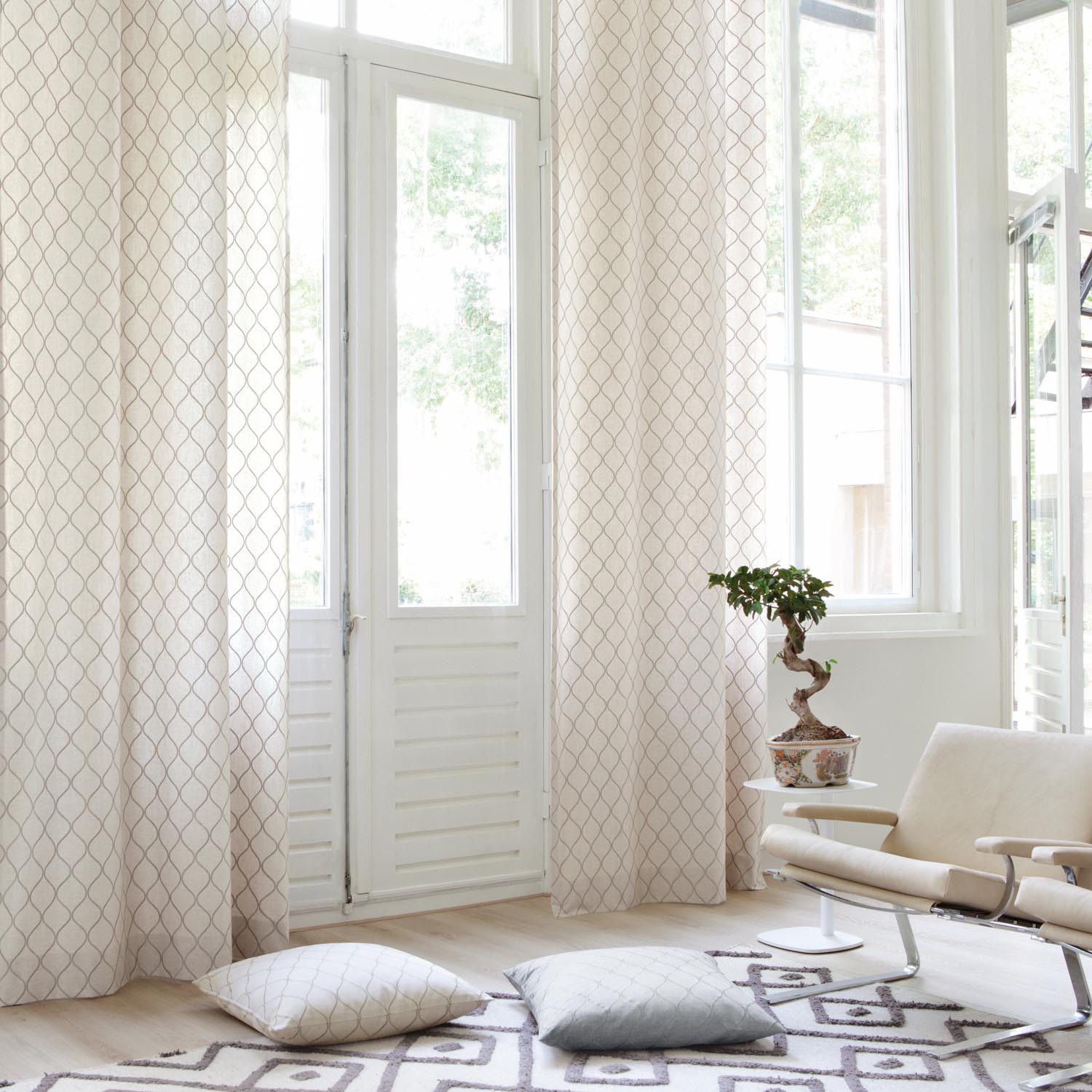 Cycle by Zepel - Curtaining/Upholstery Embroidery Twist Linen Look