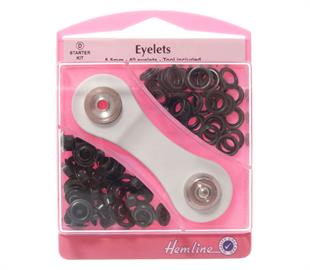 Hemline Eyelets Starter Set 5.5mm - Oxy Black