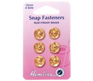 Hemline Snap/Fast - GOLD - 13MM